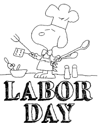 Snoppy Labor Day coloring page